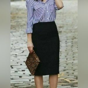 J Crew No. 2 Pencil skirt in double-serge wool - black